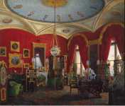 Hau Edward Petrovich Interiors of the Winter Palace. The Study of Empress Alexandra Fyodorovna01 - Hermitage